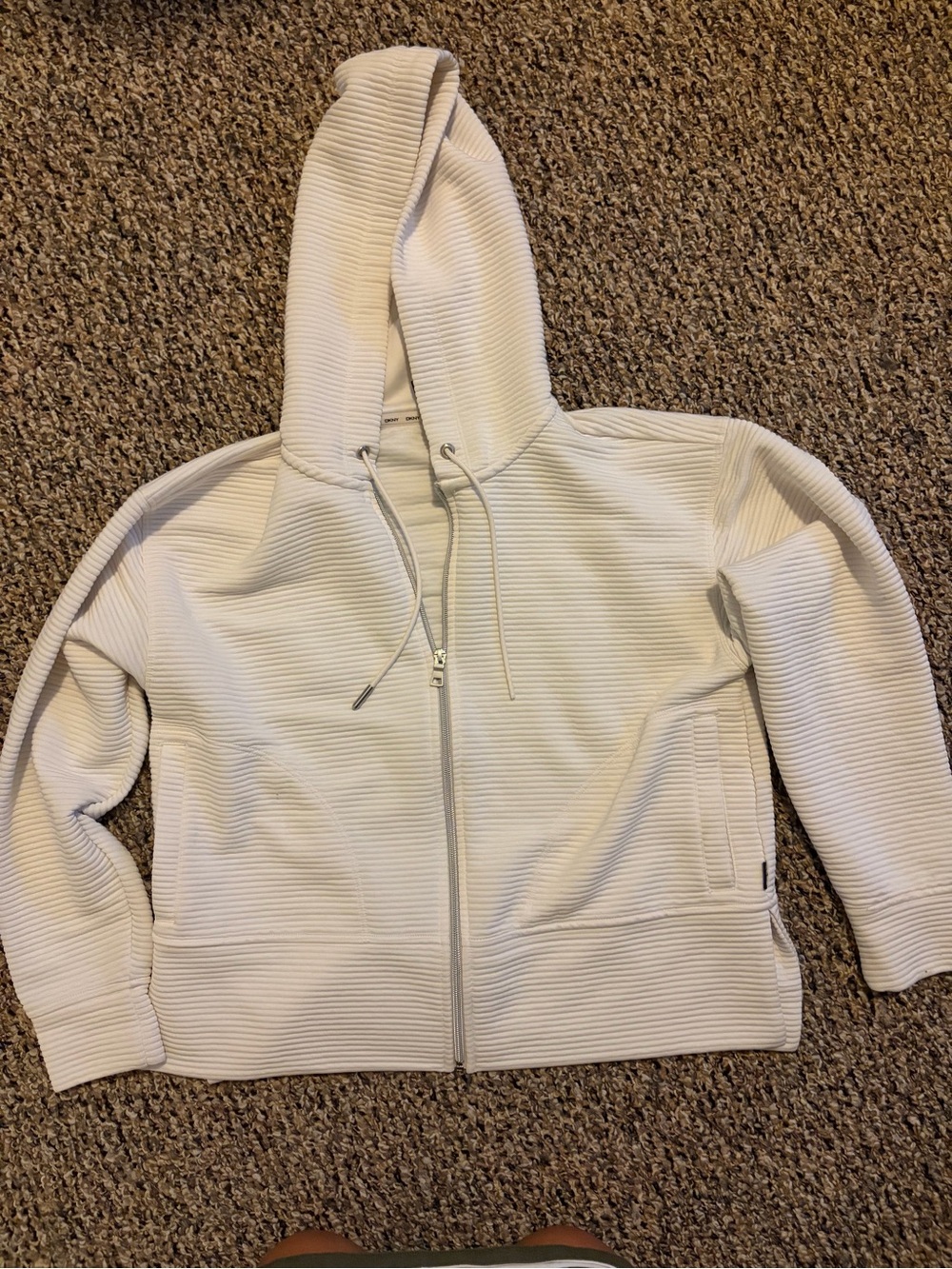 Zip-Up Hooded Jacket in Cream